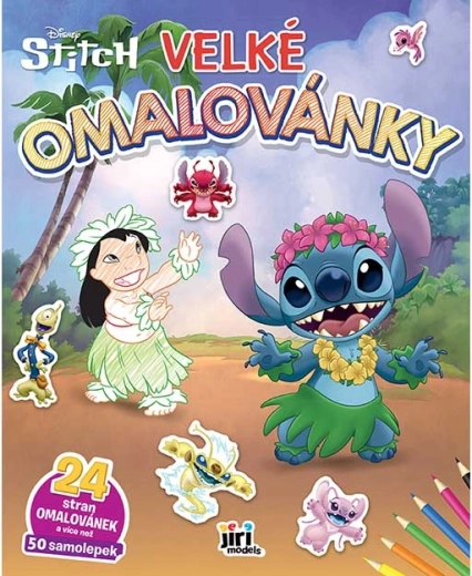 Velike pobarvanke Lilo & Stitch z nalepkami