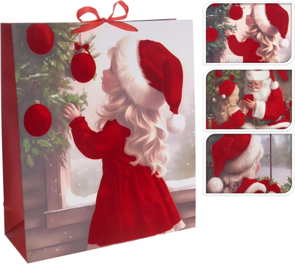 Christmas gift bag with girl motif 48 × 42 × 16 cm - 1 piece