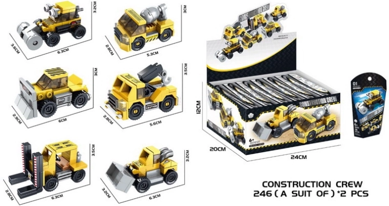 Gradbeni set gradbeni avto 6,3 cm