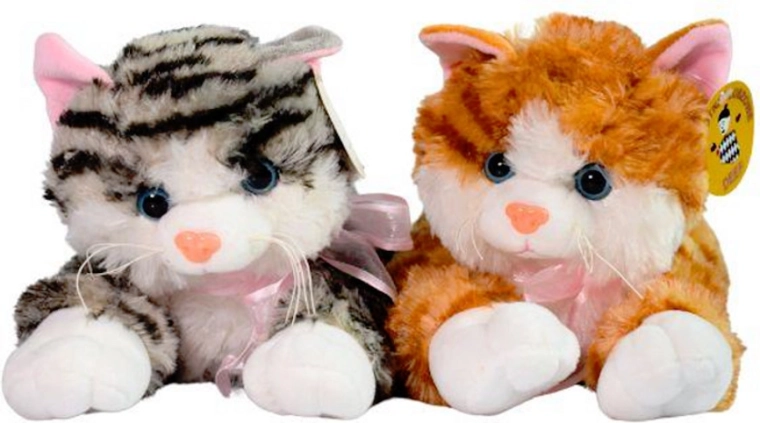 Plišasta mačka s črtami – velika ležeča