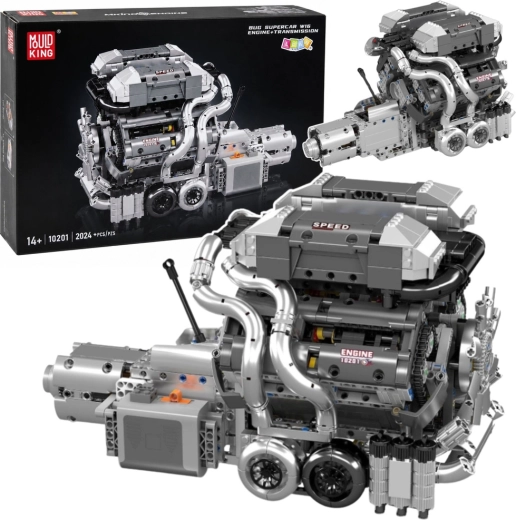 Tehnične konstrukcijske kocke – motor V8 z menjalnikom (2024 kosov)