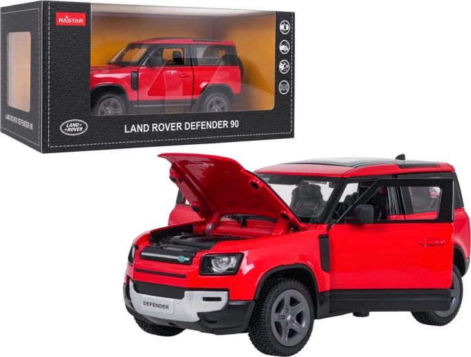 Kovinski model avtomobila Land Rover Defender 90 RASTAR – Rdeča