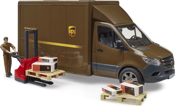 Dostavno vozilo UPS Bruder MB Sprinter s figurico in dodatki