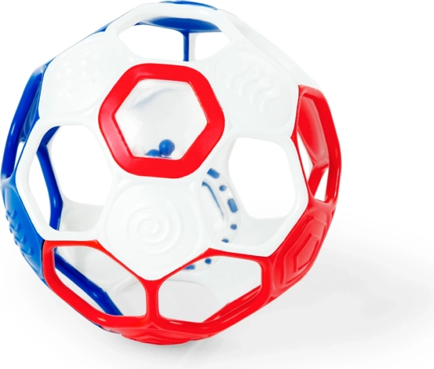 Oball ropotajoča žoga Grippin' Goals Rattle Ball rdeča/bela/modra 10 cm