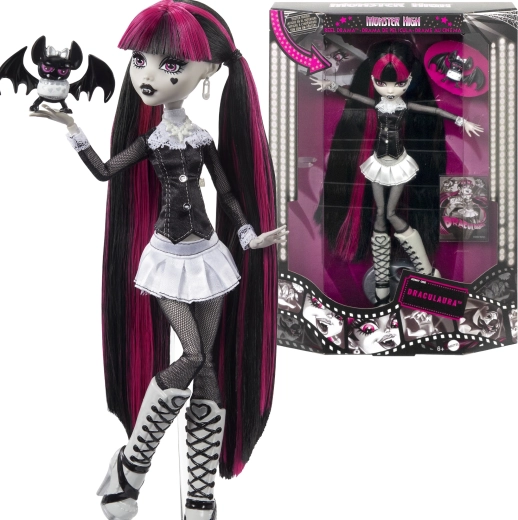 Outletna lutka Monster High Draculaura Reel Drama 26 cm z dodatki – poškodovana embalaža