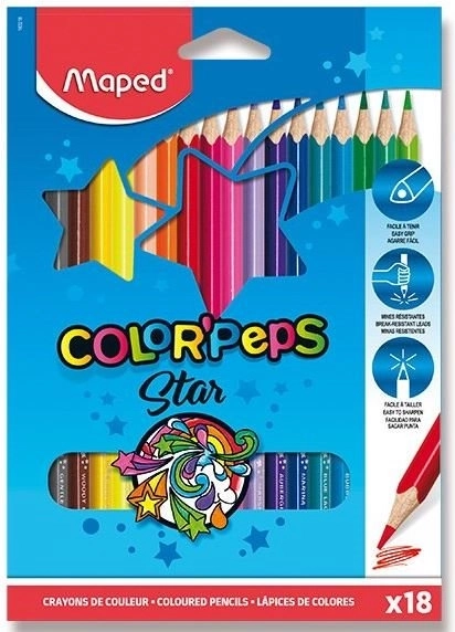 Trirobne barvice MAPED Color'Peps 18 barv