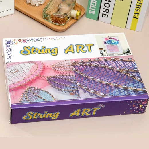 Ustvarjalni komplet string art z LED, okvir 21 × 30 cm – motiv delfin