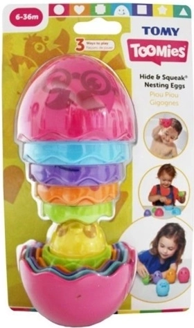 TOMY Toomies matrjoška jajca Hide and Squeak roza