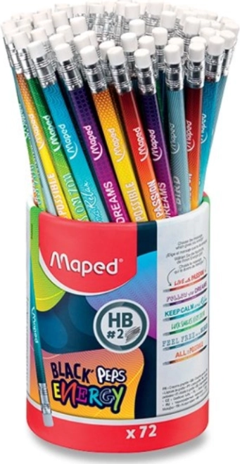 Grafitni svinčnik MAPED Black’Peps Energy HB, mešanica motivov