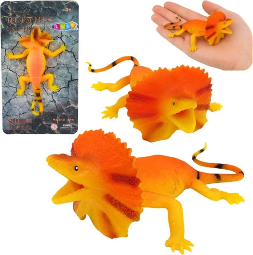 Realistična raztegljiva gumijasta figurica kuščarja z ovratnikom 19 cm