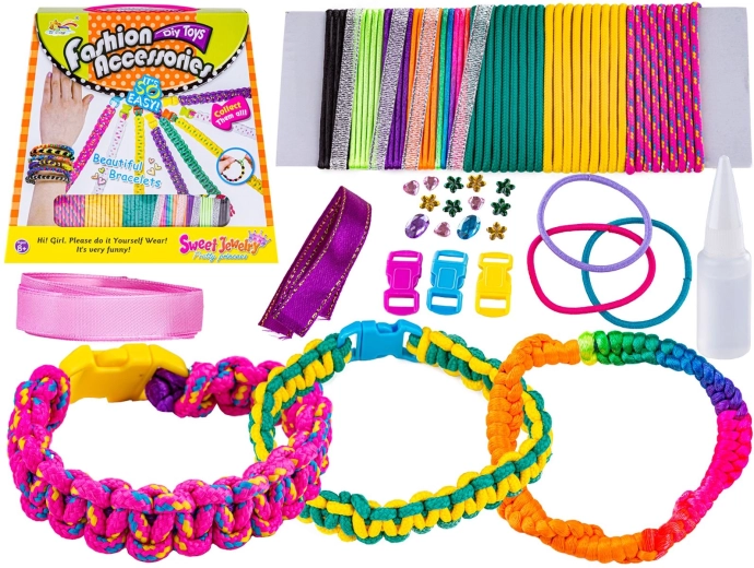 Jewelry and Bracelet Making Kit with Colorful Cords and Accessories