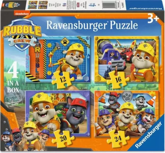 Ravensburger sestavljanka Tačke na patrulji – Rubble in njegova ekipa 4 v 1 (12–24 kosov)