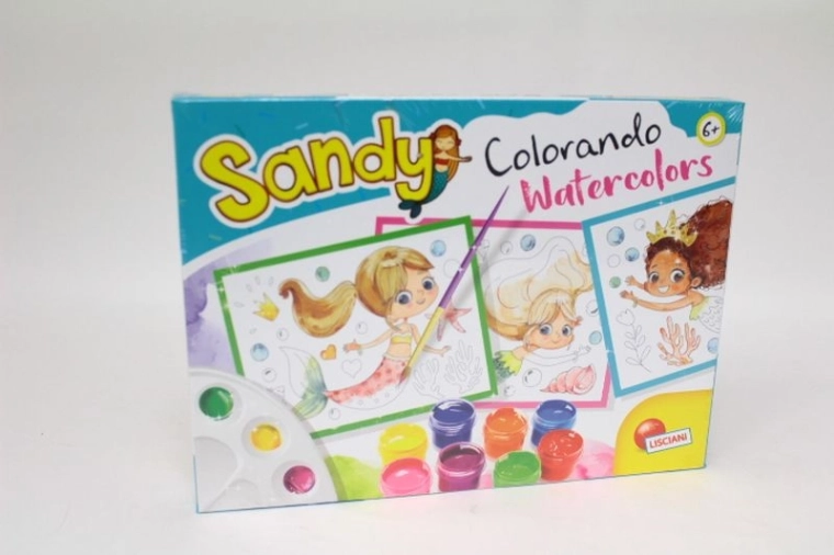 Lisciani Sandy Colorando – watercolor coloring set with brush and palette