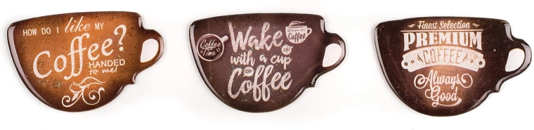 Magnetki Coffee, mešanica dekorjev, 3 kosi