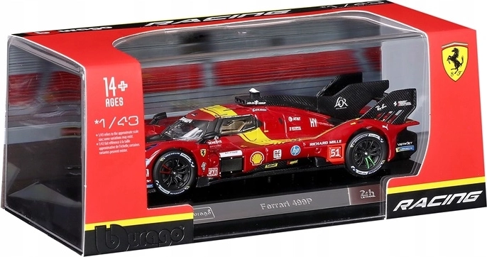 Bburago Ferrari 499P dirkalni model 1:43 rdeč