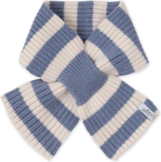 Lodger children’s merino scarf stripe stone