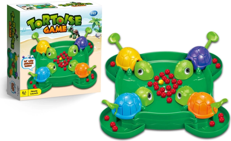 Dexterity family game: turtles with marbles
