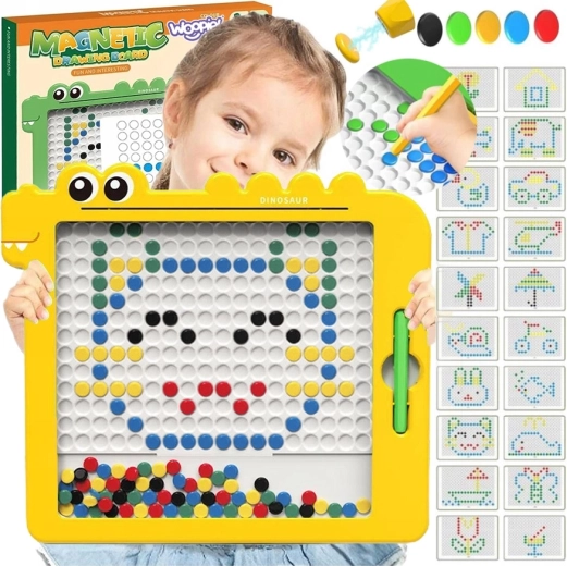 Magnetna tabla WOOPIE MAGPAD dinozaver, montessori, 110 magnetnih gumbov