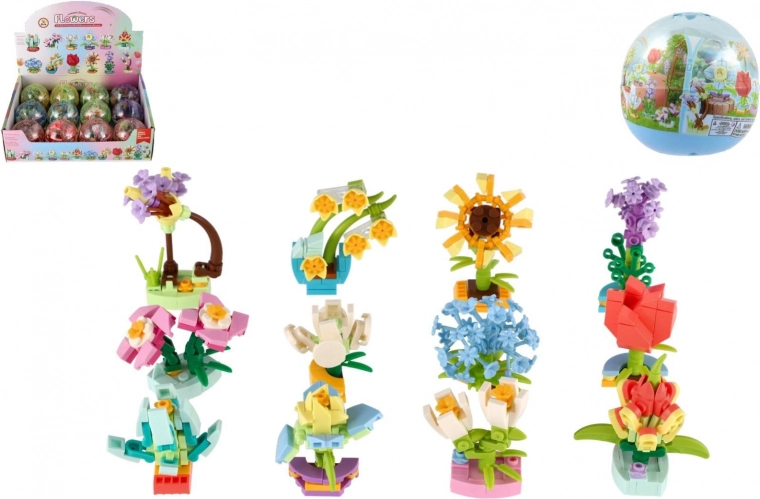 Mini sestavljanka cvetov v kapsuli – kreativni plastični cvetki 6 cm, mešanica vrst