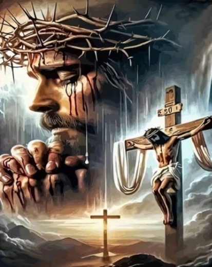 Norimpex diamond painting Jesus – Lamentation on Good Friday 30 × 40 cm