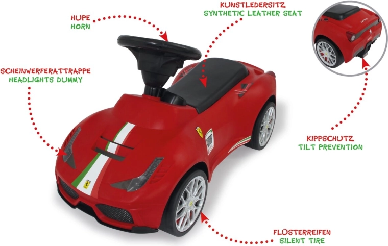 Jamara poganjalec Ferrari 488 GTE rdeč