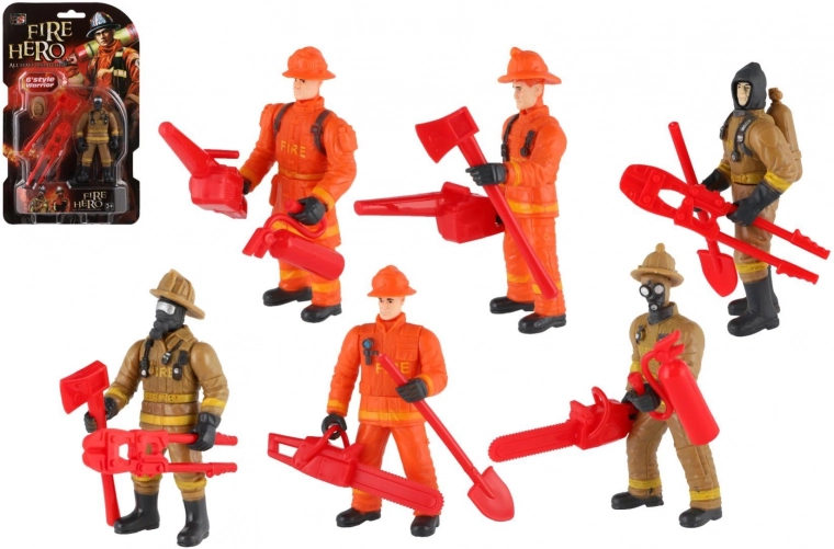 plastična figurica gasilca 10 cm z dodatki