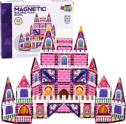 Magnetic building pieces – Princess Castle (58 pieces)
