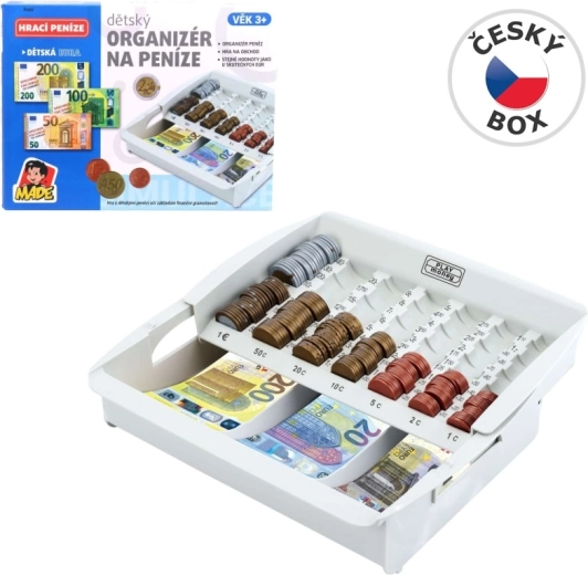 Money box – organizer for euro coins and banknotes
