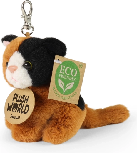 Plišast obesek za ključe v obliki mačke ECO-FRIENDLY Plush World 9 cm
