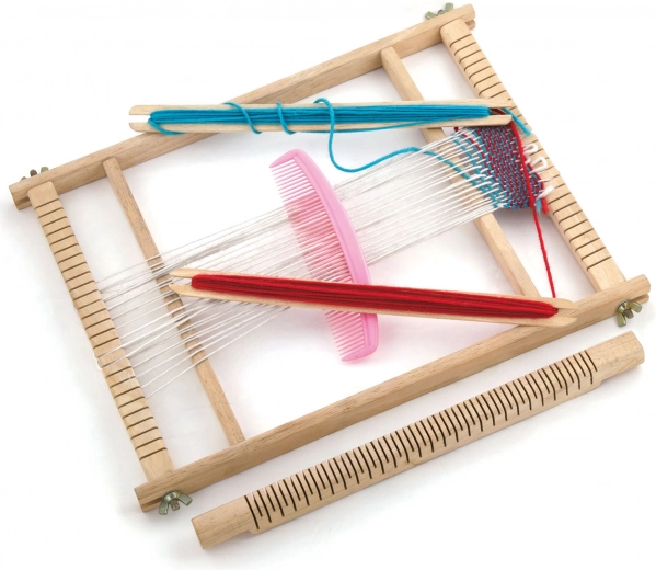 Viga leseni statve montessori set za tkanje