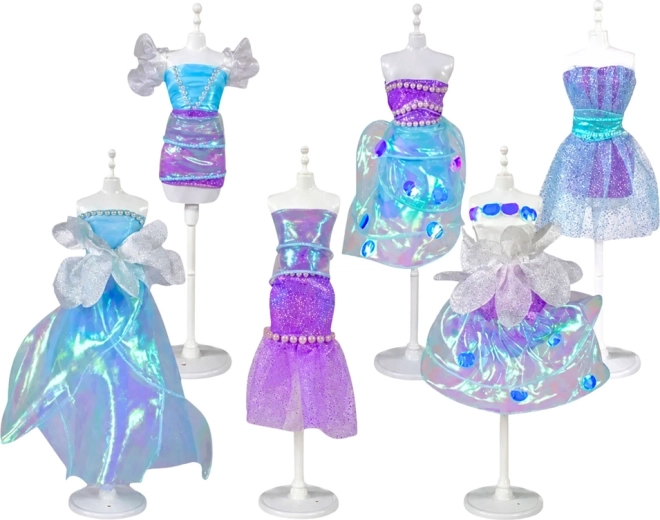 Finished designs on mannequins like a fashion show