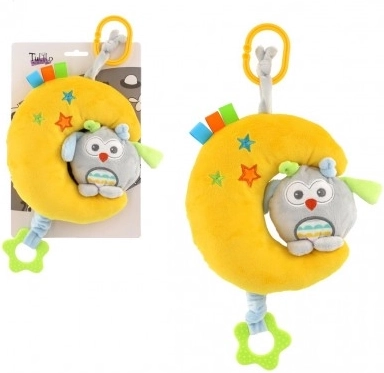 Luna s sovico plišasta obešanka za posteljico/voziček z navijalno glasbeno skrinjico 24 cm na kartonu v vrečki 0+