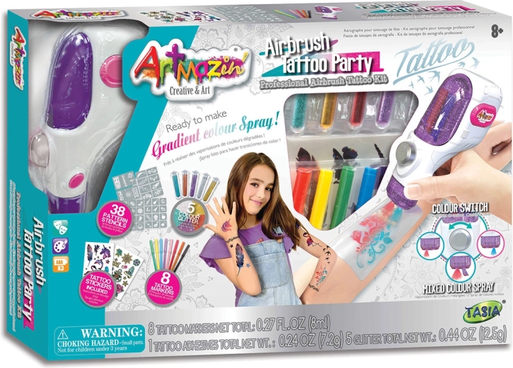 Tasia airbrush studio za tetovaže z dodatki in 38 šablonami