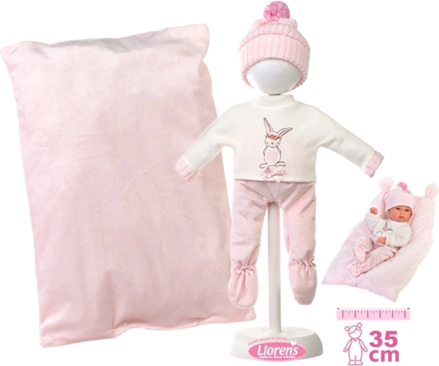 Llorens oblačilni komplet za dojenčka punčko New Born 35–36 cm z dodatki