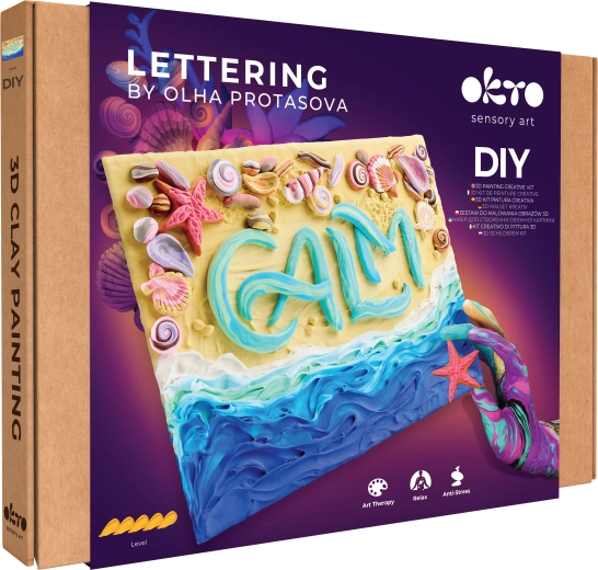 OKTO Lettering likovni set za ustvarjanje z maso Calm 30 × 40 cm