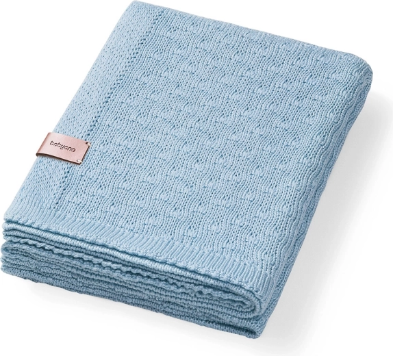 BabyOno pletena bambusova odejica za dojenčka modra 75 × 100 cm