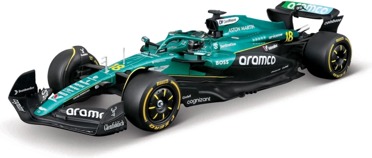 Bburago RACE F1 Aston Martin AMR25 2025 Lance Stroll 1:24 v dekorativni škatli