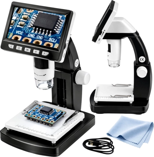 Digitalni LCD mikroskop 4,3" z LED osvetlitvijo in povečavo do 1000×