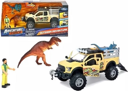 Adventure Force džip in dinozaver s svetlobo in zvokom