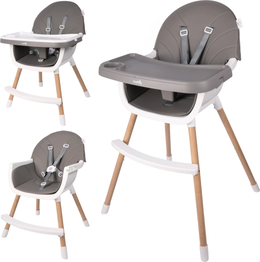 Visok otroški stol BITEO, siva