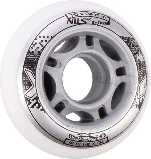 Kolesa za inline rolerje NILS EXTREME PU 70 × 24 bela (4 kosi)