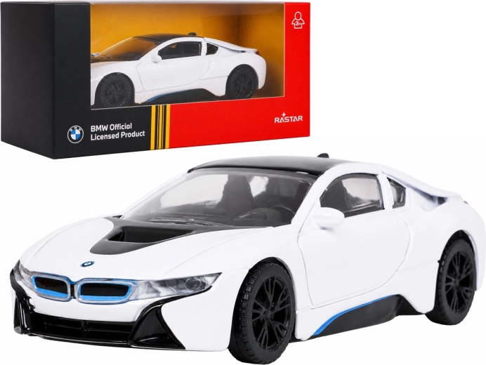 Metal BMW i8 Rastar model in 1:43 scale – White