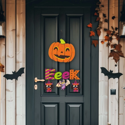 Viseči halloween okras v obliki buče 45 × 23 cm
