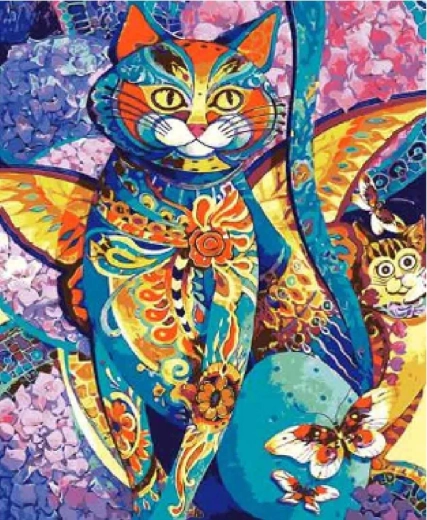 Norimpex diamond painting Cat with Wings 30 × 40 cm