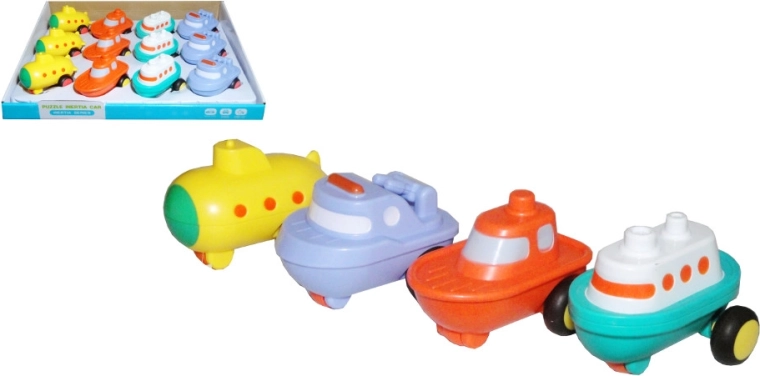 Barvna plastična ladjica za otroke s trenjskim pogonom