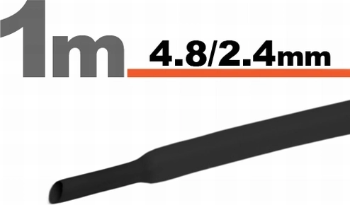 Black heat-shrink tubing 4.8/2.4 mm