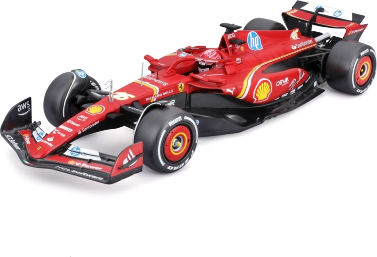 Bburago Ferrari SF-24 (2024) Charles Leclerc 1:24 v akrilnem boksu