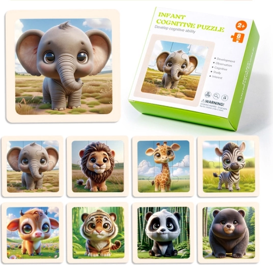 Wooden Safari Puzzle, 8 Pieces