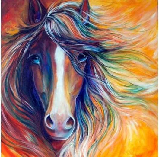 Diamond painting – abstract horse 40 × 40 cm