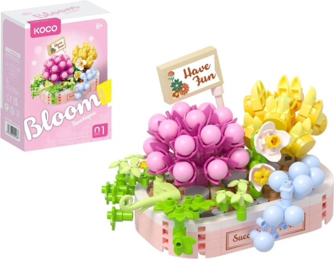 KOCO Blessings of Succulents Mini Building Set No. 1, 249 Pieces